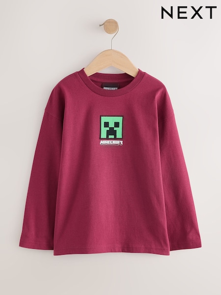 Berry Red - Long Sleeve Minecraft T-shirt (3-16yrs)