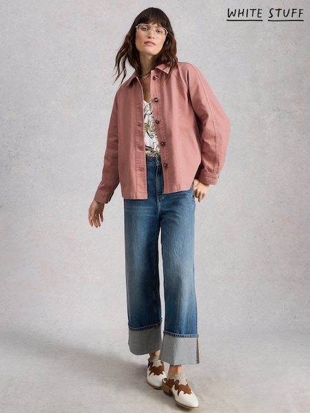 White Stuff Peach Pink Eden Denim Jacket (G94083) | £70