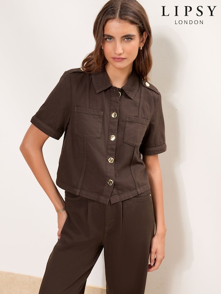 Denim Chocolate Brown - Lipsy Shirt