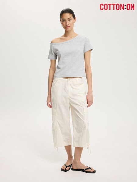 Cotton On Grey Arlie Asymmetric Short Sleeve Top (G94233) | £18