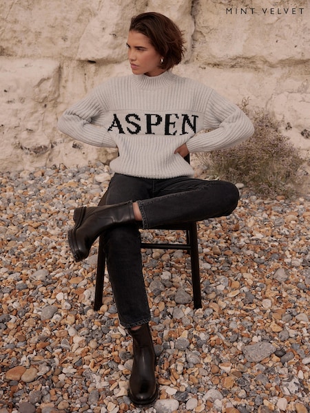 Mint Velvet Grey Aspen Knit Jumper (G94382) | £99