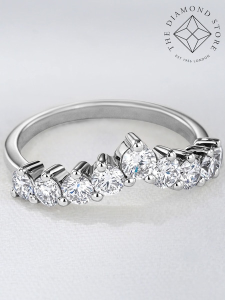 The Diamond Store White 1.00ct Lab Diamond Wishbone Ring H/Si Quality in 9K Gold Ring (G94432) | £663