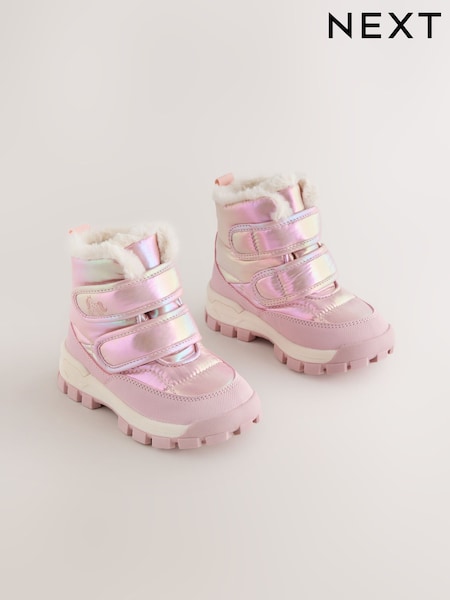 Pink Metallic - Waterproof Touch Fastening Boots