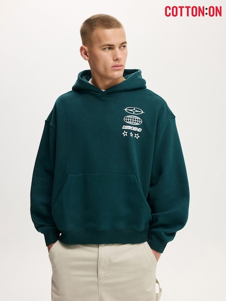 Cotton On Green Box Fit Graphic Hoodie (G94694) | £35