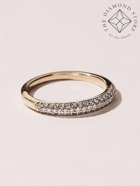 The Diamond Store White Lab Diamond Micro Pave Half Eternity Ring 0.30ct in 18k Gold Vermeil (G94921) | £236