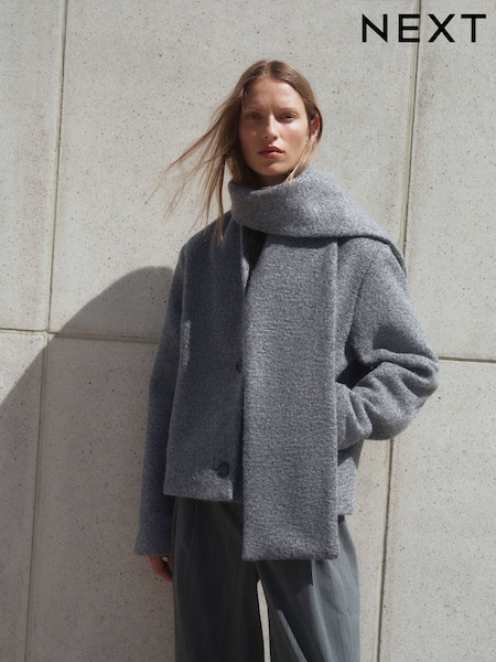 Grey - Coatigan Scarf Jacket