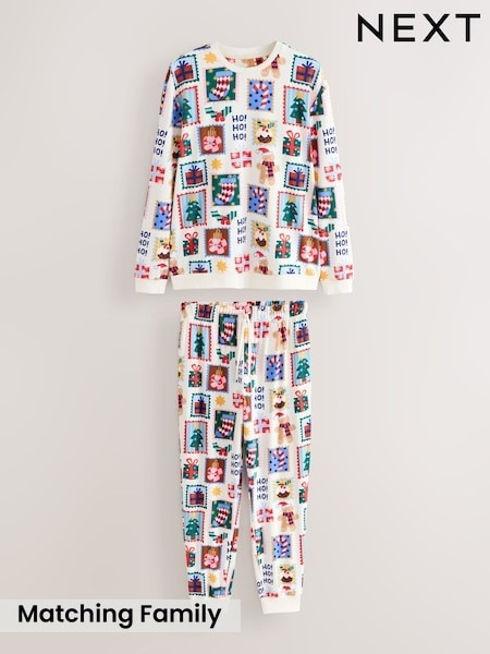 Ecru Stamps - Regular Matching Family Christmas Cosy Long Sleeve Pyjamas