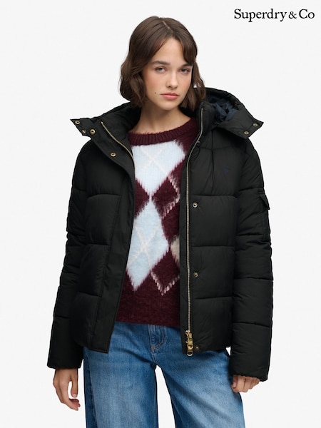Black - Superdry Premium Ripstop Puffer Jacket