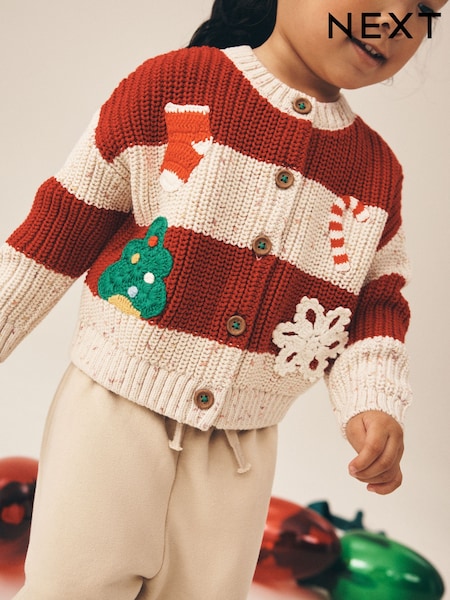 Holly Jolly Embroidered - Christmas Cardigan (3mths-7yrs)