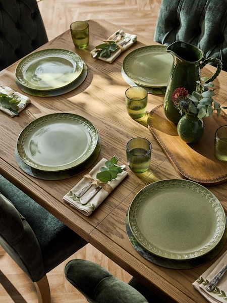 Set Of 4 Embossed Dinner Plates