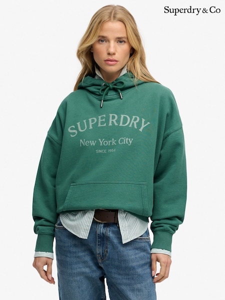 SUPERDRY Green Luxe Casual Relaxed Hoodie (G95725) | £50