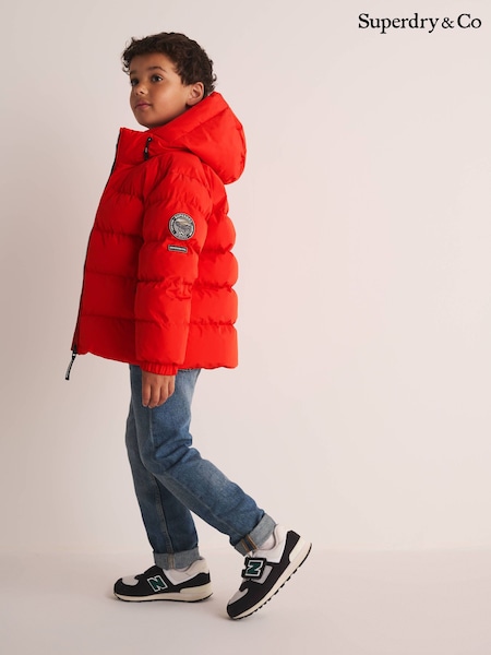 Red - Superdry Sports Puffer Coat