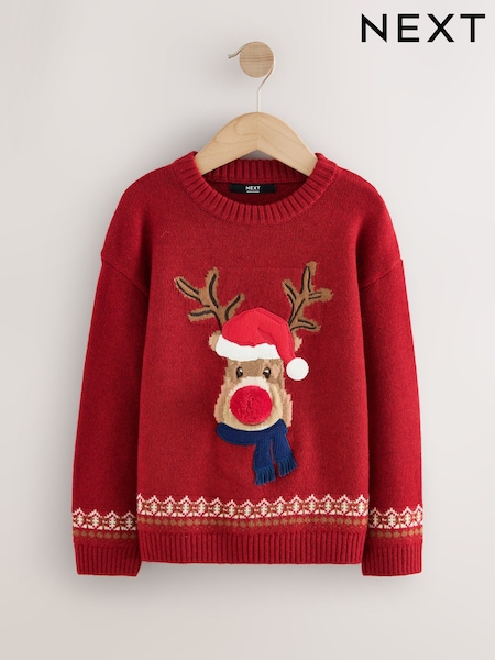 Red/Navy/White - Christmas Jumper (3mths-16yrs)