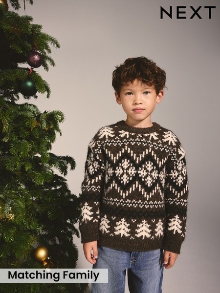 Chocolate Brown - Christmas Jumper (3-16yrs)