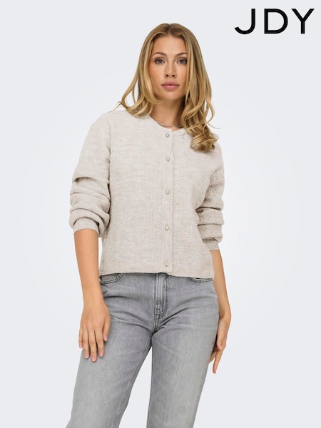 JDY Cream Long Sleeve Cardigan With Pearl Button (G96353) | £30
