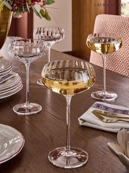 Laura Ashley Set Of 4 Champagne Coupes Glasses
