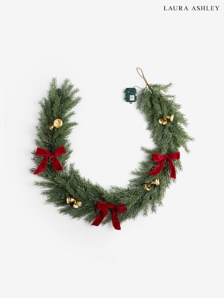 Laura Ashley Pre Lit Bell Christmas Garland