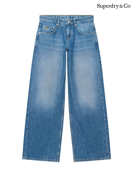 Wash Blue - Superdry Mid Rise Baggy Jeans