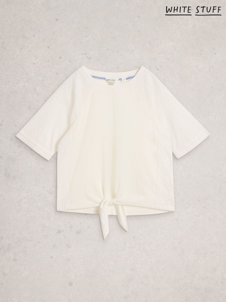 White Stuff White Embroidered Tie Hem Top (G96801) | £49