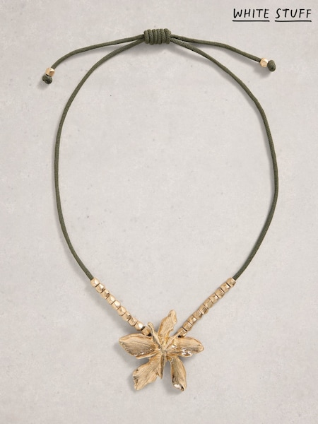 White Stuff Gold Fleur Stud Necklace (G96821) | £25
