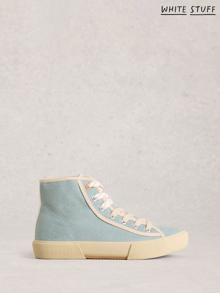 White Stuff Blue Pippa Hi-Top Trainers (G96833) | £45