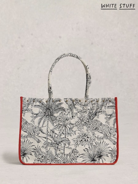 White Stuff White Jasmine Jacquard Tote Bag (G96837) | £59