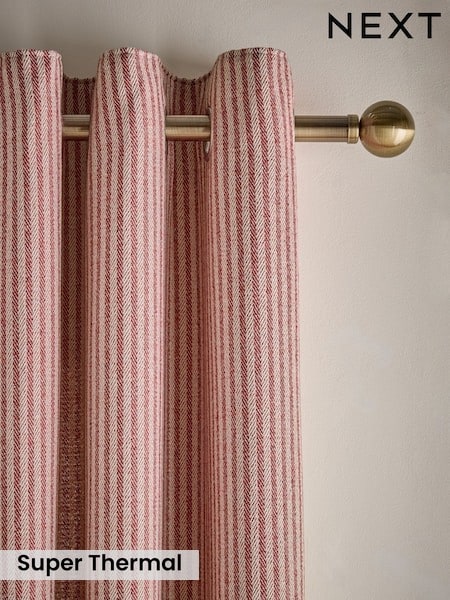 Brushed Stripe Eyelet Curtains