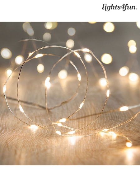 Lights4fun White 100 Warm LED Micro Fairy Lights (G97069) | £20