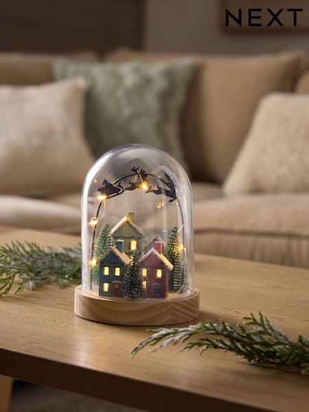 Light Up House Scene Christmas Ornament