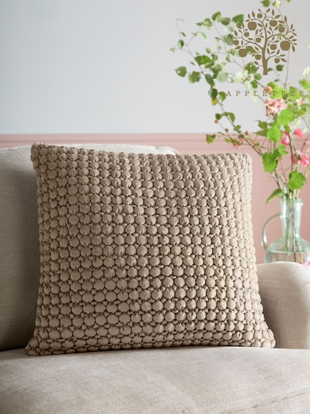 Appletree Natural Bobble Velvet Filled Cushion (G97274) | £25