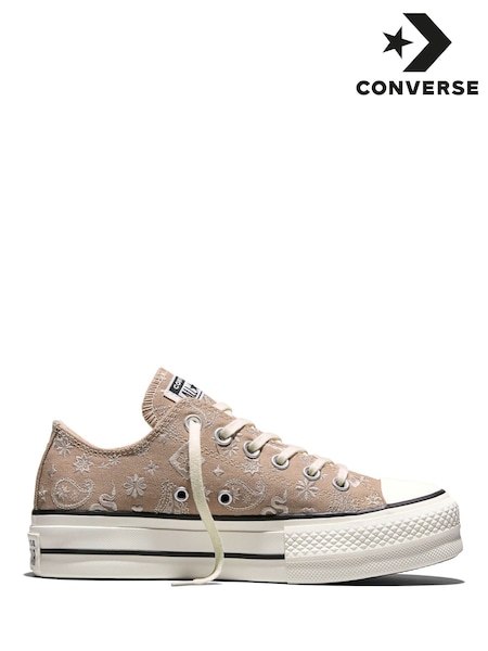 Natural - Converse Chuck Taylor All Star Lift Paisley Trainers
