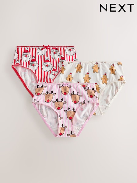 Red Bow - Christmas Briefs 3 Pack (1.5-12yrs)