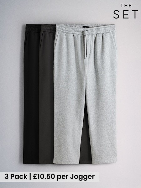 Black - Regular The Set 3 Pack Brushed Sweat Joggers