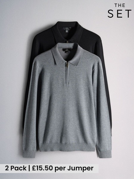 Black/Grey - Regular The Set Jumper 2 Pack