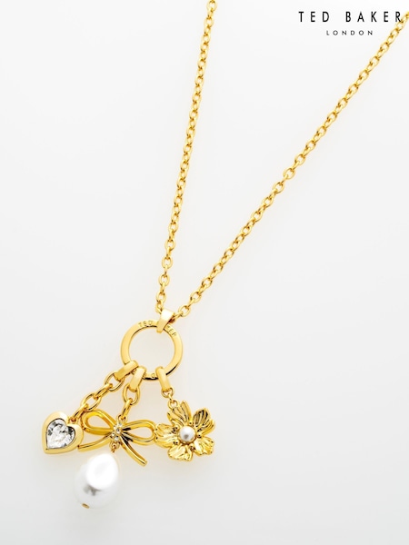 Ted Baker Gold Tone ISADORA Icon Charm Multi Pendant Necklace (G98481) | £68