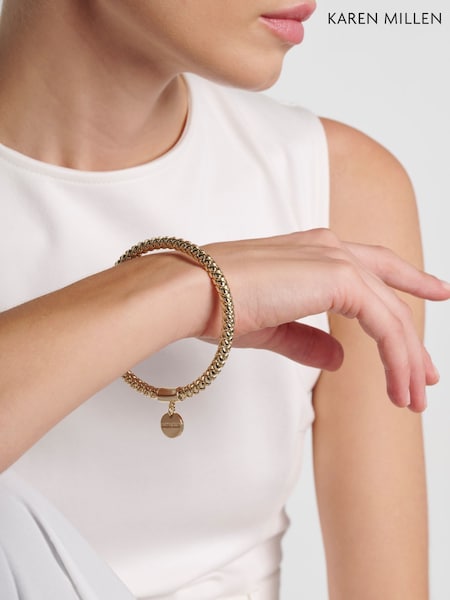 Karen Millen Gold Tone Woven Bangle (G98612) | £69