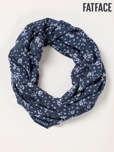 Navy - Fatface Floral Spot Print Multi Snood