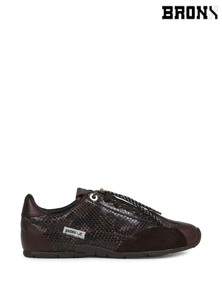 Brown - Bronx Myraa Leather Trainers