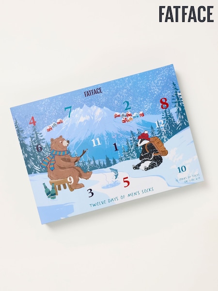 Multi - Regular Fatface 12 Days Of Socks Christmas Advent Calendar