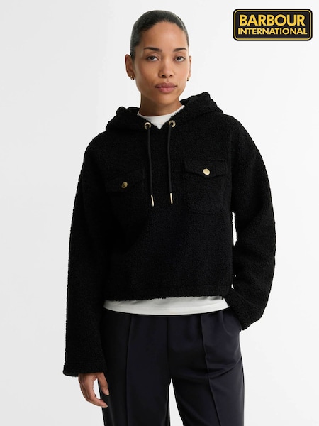 Black - Barbour International Lilah Fleece Hoodie