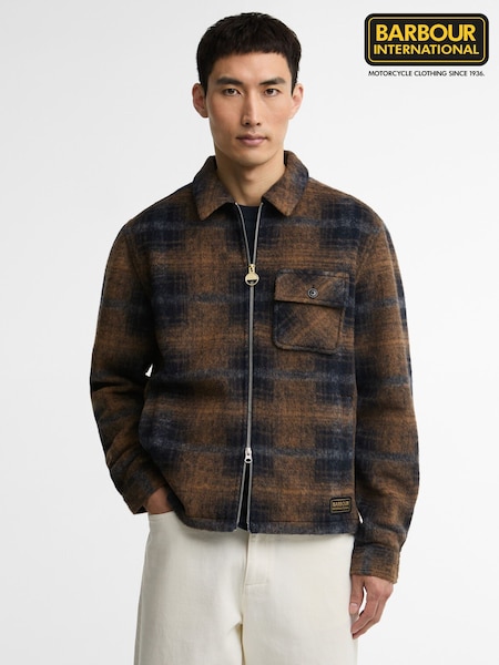 Blue - Regular Barbour International Oswald Fleece Overshirt