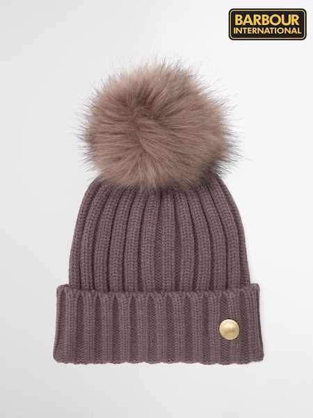Brown - Barbour® International Conway Knitted Beanie Hat