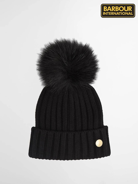 Black - Barbour® International Conway Knitted Beanie Hat