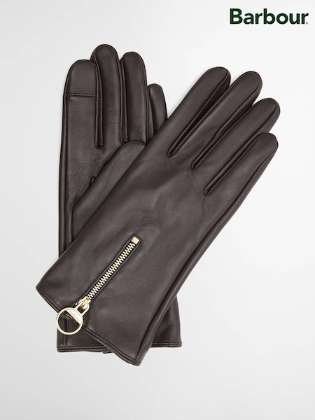 Brown - Barbour® Arlene Leather Gloves