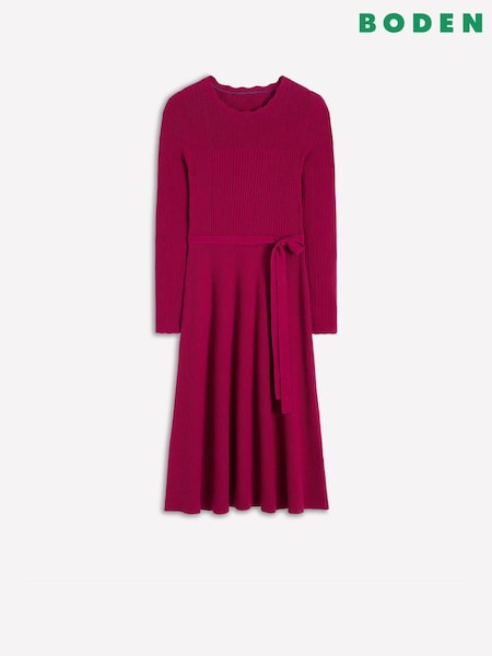 Boden Pink Isobel Knitted Midi Dress (H00363) | £149