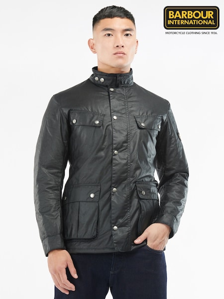 Black - Regular Barbour® International Duke Wax Jacket