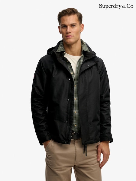 Superdry Black Hooded Shell Jacket (H00990) | £80