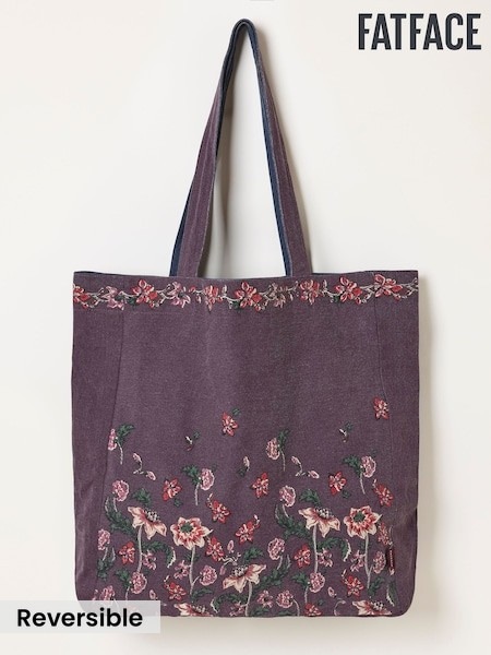 Navy - Fatface Floral Reversible Tote Bag