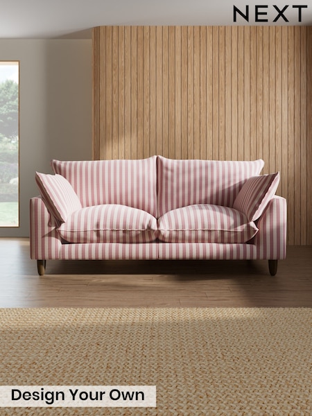 Bold Chenille Stripe/Dark Pink - Noa Deep Relaxed Sit
