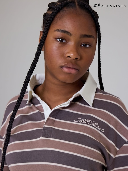 Multi - Smallsaints Script Logo Stripe Collared Rugby Shirt